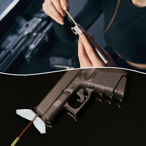 Guyuyii Gun Cleaning Supplies – 2" Lint-Free Cleaning Patches and 6" Pointed Cotton Swabs for Rifles, Pistols, Shotguns | for Gun Owners, Range Cleaning, Hunting Trips | Fits All Calibers