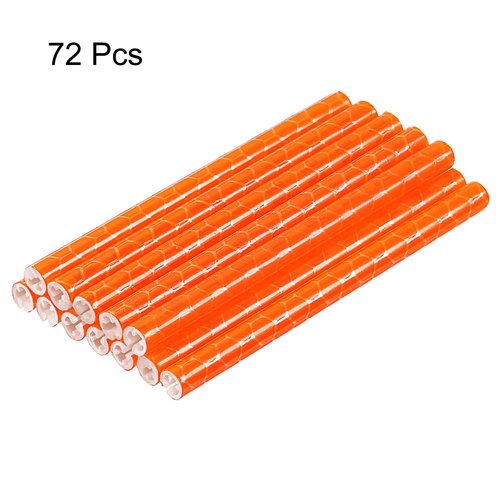 HARFINGTON 72pcs Bike Reflective Spoke Skins 0.2" Plastic Bicycle Spoke Reflectors Spoke Covers Trim Wrap Wheel 360°Visibility for Road Mountain Bike Motorcycles Decoration, Orange