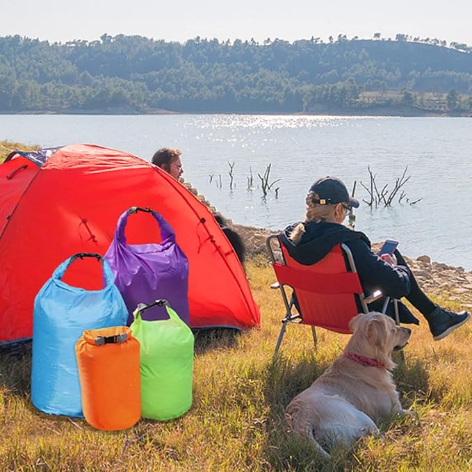 R2Depot Waterproof Dry Bag, 5L/10L/20L/40L/70L Dry Storage Bag for Kayaking, Gym, Hiking, Swimming (Purple, 10L)