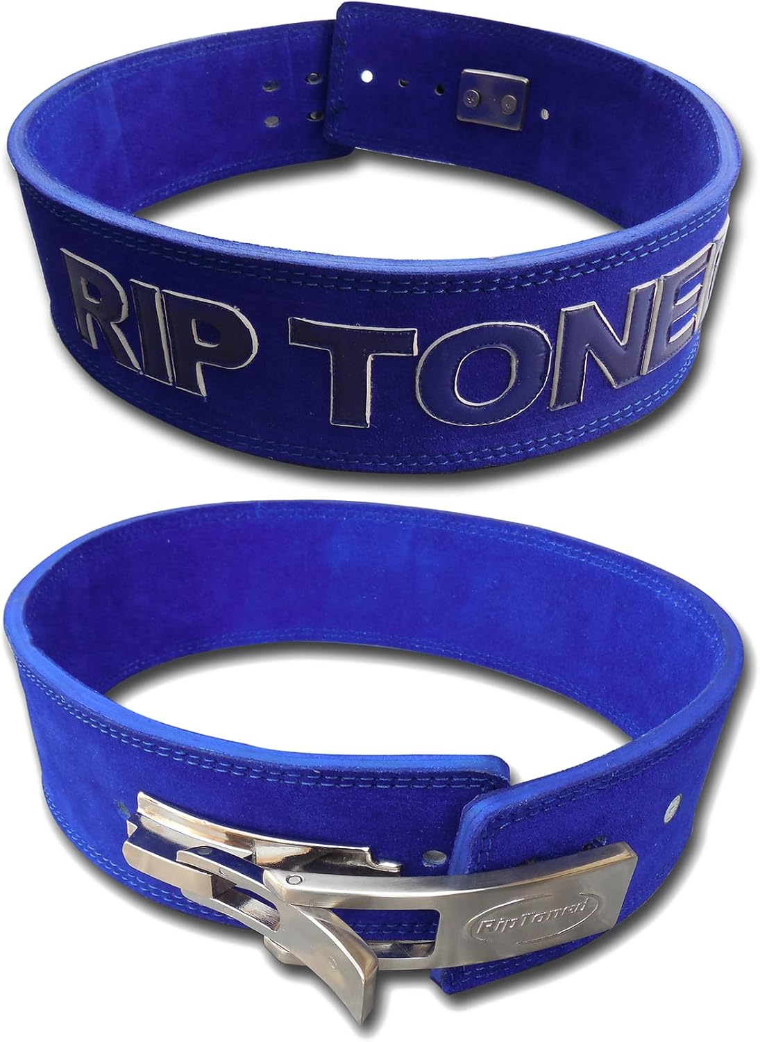 Rip Toned Lever Belt with Bonus Lifting Straps - 4" Leather Weight Lifting & Powerlifting Back Support - 10mm Belt for Strength Training, Xfit, Bodybuilding, MMA