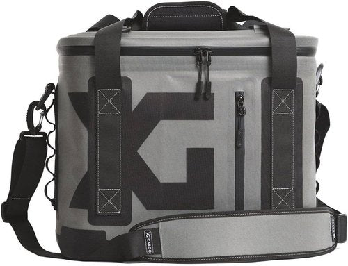 20-Can 21-Quart Insulated Waterproof Nylon Ice Box Cooler with Shoulder Strap and Grab Handles, Black