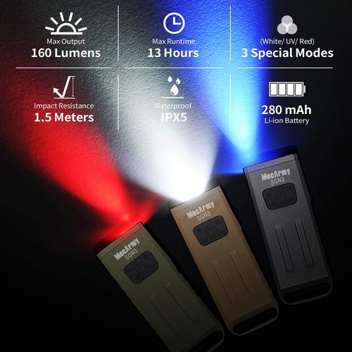 MecArmy Ultimate Outdoor Duo: Brass Mini Compass & Multi-Mode Mini Flashlight - Compact Survival Gear for Navigation, Exploration, and Emergencies