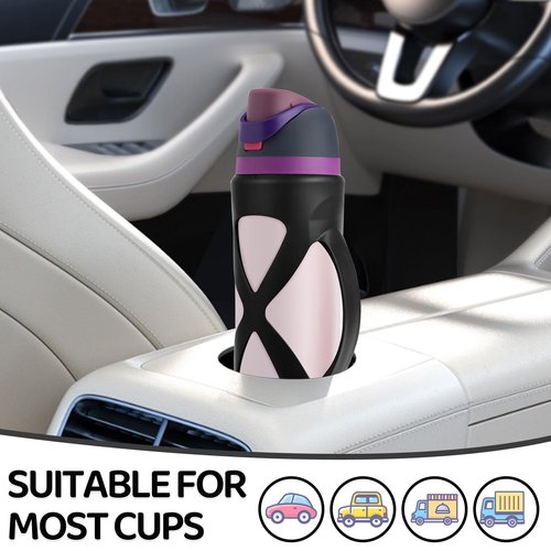 Silicone Boot with Handle Compatible with Owala 24 oz, Full Protective Anti Scratch & Reduce Dent Sleeve Cover, All-Round Wrap Protector Compatible with FreeSip Water Bottles(Black)
