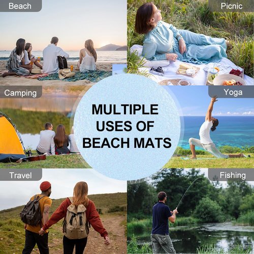 Vigesun Beach Blanket Waterproof Sandproof Extra Large 8 Ft X 7 Ft for 4 Adults Oversized Sand Free Beach Mat with 4 Corner Pockets and Stakes Portable for Beach Picnic Travel Camping (Pink Purple)