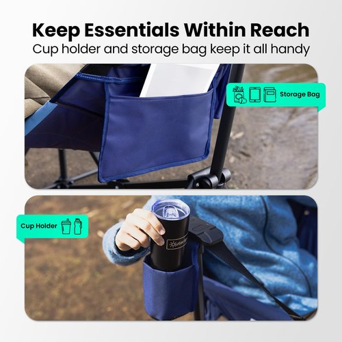 OuterSpa Hammock Camping Chair for Adults with Adjustable Backrest, Heavy Duty Padded Folding Hammock Chair Supports 400lbs, Portable Hammock Chair Swinging Chair for Camping, Travelling and Patio