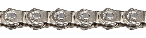 KMC Bike Chain HL1, Half Link BMX Chain, Maximum Adjustability, Super Smooth Single Speed Chain, Nickel Plated Bicycle Chain, Bike Chain with Bullet Joining Pin, 1/2" X 1/8" - 100 Links