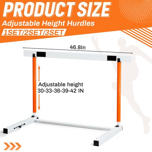 Blulu 2 Pcs Adjustable Track and Field Hurdles Height Sports Training Hurdle with Counterweight Heavy Duty Track and Field Equipment Practice Training from 30 to 42 Inch for Athletes Adults (Orange)