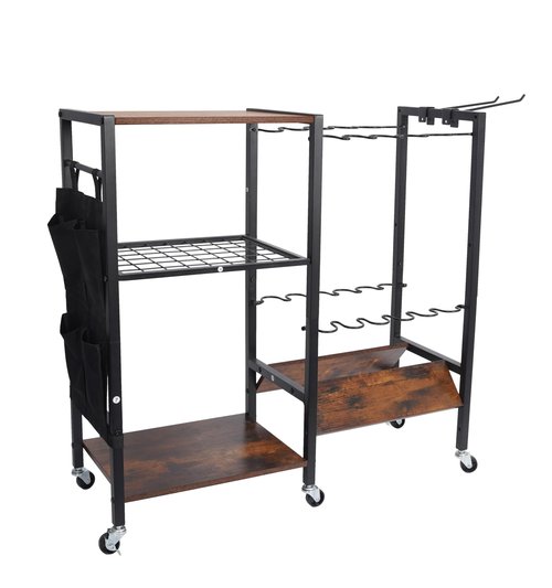NAICKUC Fishing Rod Holders for Garage, Pole Holders with Wheels for 12-Rods, Fishing Rod Rack with 3 Tier Storage Organizer, Fishing Gear Equipment Organizer Cart, Ideal Gifts for Men Dad