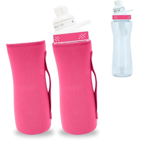 UWSTE 32oz Sleeve for Cirkul Water Bottle, 2Pcs Neoprene Insulated Cover Fits Plastic & Stainless Steel Bottles for Retaining Temperature (Pink)