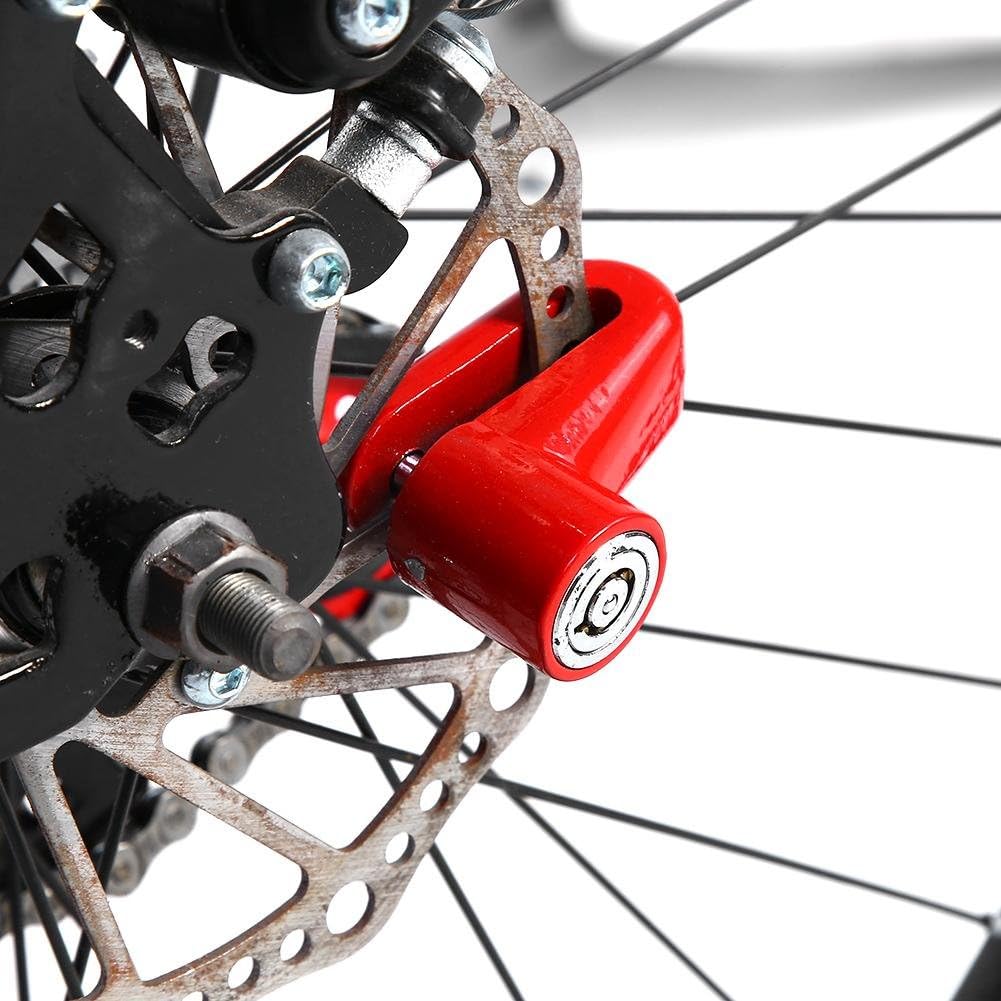 Tbest Disc Brake Lock Mini Anti-Theft Wheel Security Lock with Plastic Frame & Keys for Mountain Road MTB Bike Cycling Rotor Disc Brake Wheel Lock 3 Colors