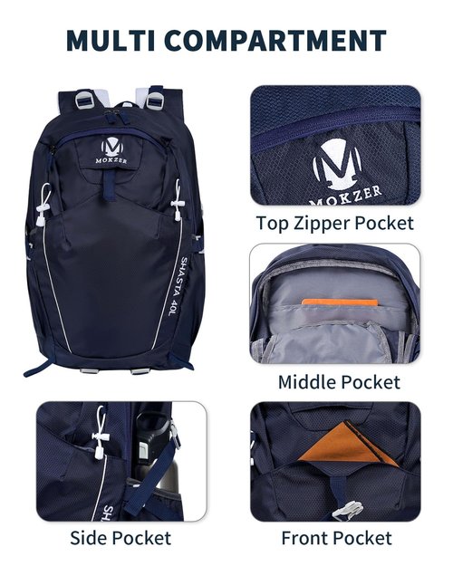 mokzer Hiking Backpack 40L Lightweight Waterproof Daypack for Men Women Outdoor Camping Mountaineering Trekking Travel Bag