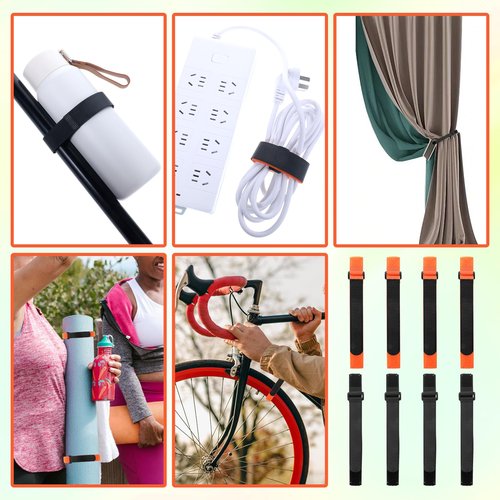 Bike Rack Straps 8 Pcs Reusable Bike Wheel Strap Adjustable Bike Wheel Stabilizer Strap Bike Tie Down Straps,Bike Straps for Rack Car and Wall Mount
