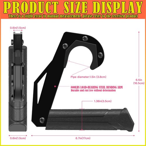 Yuiisenn Neutral Grip Handles for Pull Up Bar, Pull Up Handles with Ergonomic Portable Hooks for Home Gym, Calisthenics, Strength Training, Resistance Bands – Black