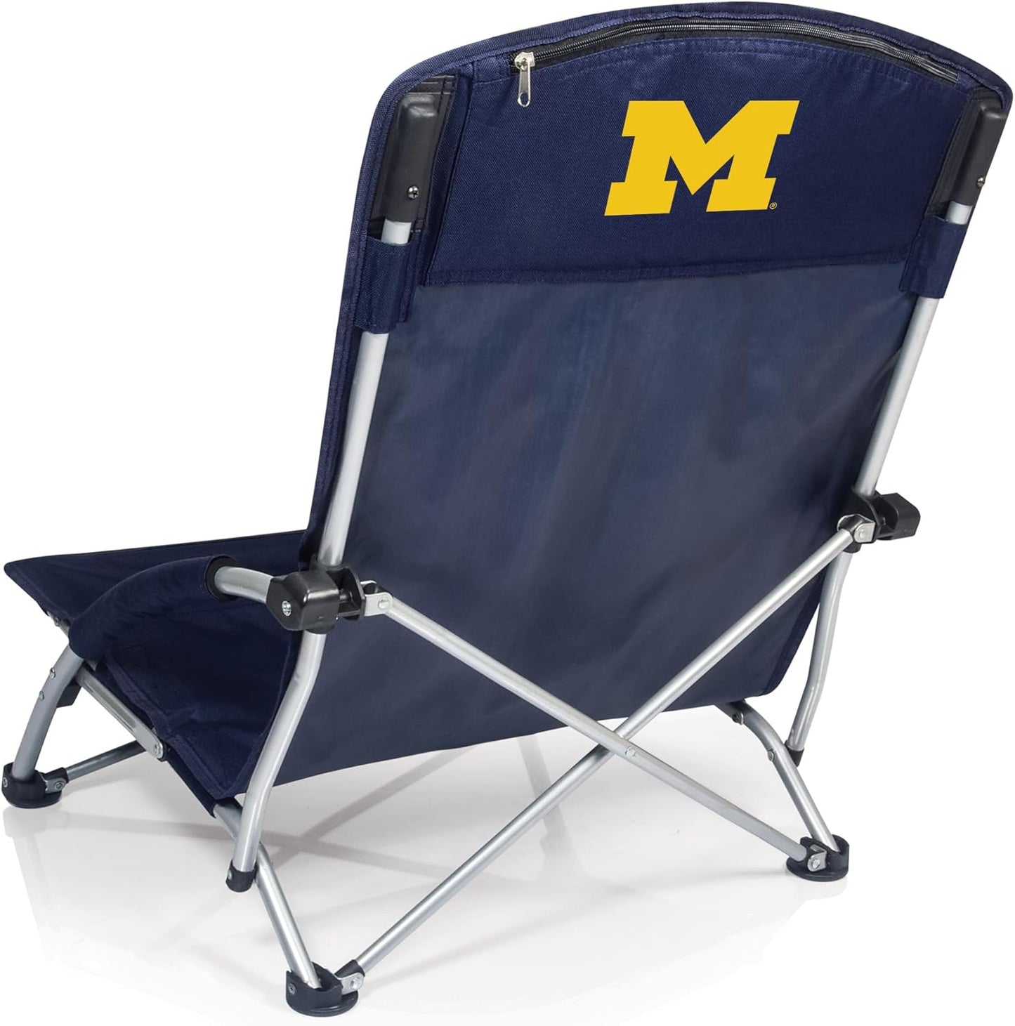 PICNIC TIME NCAA Tranquility Beach Chair with Carry Bag - Low Beach Chair for Adults - Low Lawn Chair