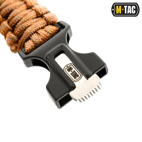 M-Tac Survival Paracord Bracelet – 12 ft Emergency Rope with Compass & Whistle – Tactical Cord for Camping, Hiking, EDC (Orange, Medium Set of 3)