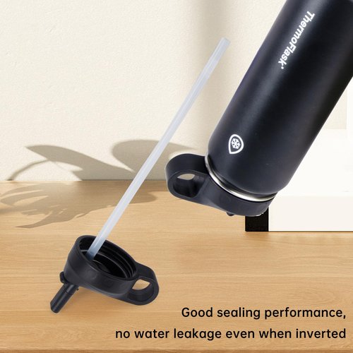 Straw Lid Compatible With Thermoflask 18OZ/24OZ/32OZ/40OZ/64OZ Water Bottle, Water Bottles Lids With 2 Straws and 1 Straw Brush, Straw Lid Compatible WithThermo flask