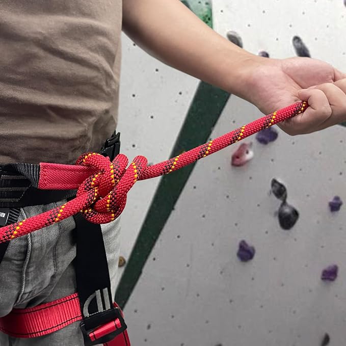 Static Climbing Rope 11mm UIAA Static Line Rappelling Rope 30M (100ft) Nylon Kern Mantle Rope for Escape Rope Rock Climbing, Mountain Tree Climbing, Hauling, Rescue