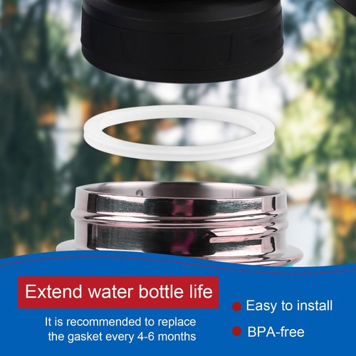 12pcs Stainless Steel Water Bottle Lid & Spout Lid Gasket, Silicone Sealing Ring Replacement for Chug Lids Compatible with DRINCO Insulated Water Bottle 14/18/22/32/40/64oz