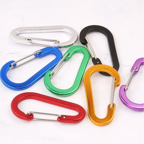 ArrErr 20 Pack Aluminum Carabiner Keychain Clip 2 Inch Lightweight D-Ring Caribeaners Spring Snap Hook with Flat Key Rings Carabeaner for Fishing Camping Hiking Outdoor Duffle Bag Daypack Backpack