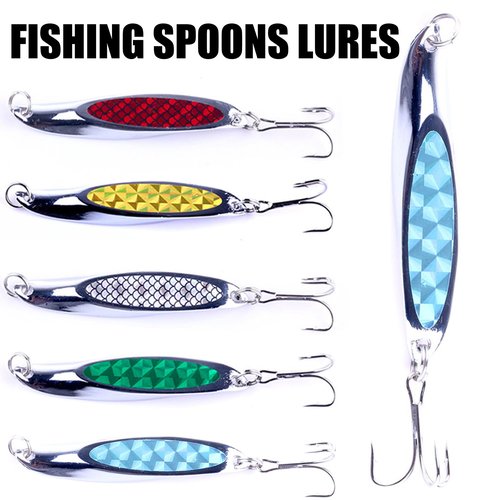 Lumista Fishing Spoons Lures for Trout Pike Walleye, Fishing Lures for Bass,Spoons Lures for Freshwater/Saltwater Fishing Lures,Fishing Spoons 5pcs with Box