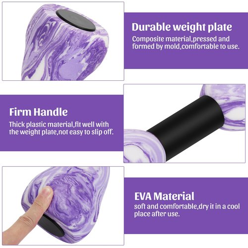 Camouflage Aquatic Dumbbells,2Pcs Foam Water Weights Aerobic Exercise Fitness Equipment Dumbbells, Pool Resistance Swimming Training for Adults/Kids/Men/Women Weight Loss, Beginner Swimming Training (Purple)