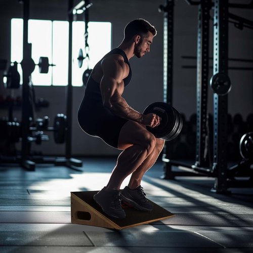 CAELUM Slant Board for Squats, Training Incline Board for Knees Over Toes, Wooden Non-Slip 25 Degree Incline Durable Board for Calf Stretch, Weightlifting, Fitness, 1000 Lbs Weight Capacity