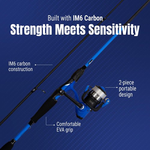 Reaction Tackle Spinning Reel and Fishing Rod Combo - Medium Action - for Bass and More