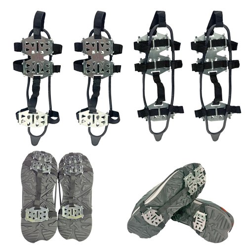 Non Slip Gripper Spike Ice Traction Cleats Walk Traction Cleat Ice Snow Grips for Shoes Boots (Steel Plate, 2)
