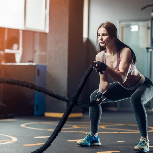 VEVOR Battle Rope - 1.5 Inch Diameter, 30Ft Length Polyester Exercise Rope with Protective Sleeve & Anchor for Home Gym Core Strength Training
