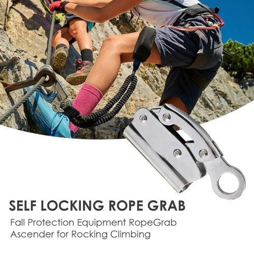 Wokyo Self Locking Rope Grab, Climbing Anti Fall Equipment for 0.47-0.63 in Diameter Rope, Self Locking Equipment for Rocking Climbing, Exploring Holes, Working at Height Anti-Drop Protection(2 Pack)