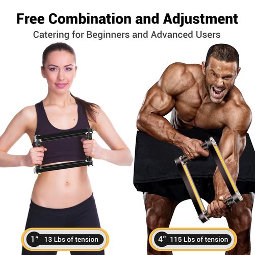 OLOSUN Rip Stick Efficient Quick Strength Training, Upper Body, Shoulder, Joint Ripstick Exercise Equipment, Portable High Gloss Aluminum aAlloy Rip Stick Workout, Stable Adjustable Resistance Band
