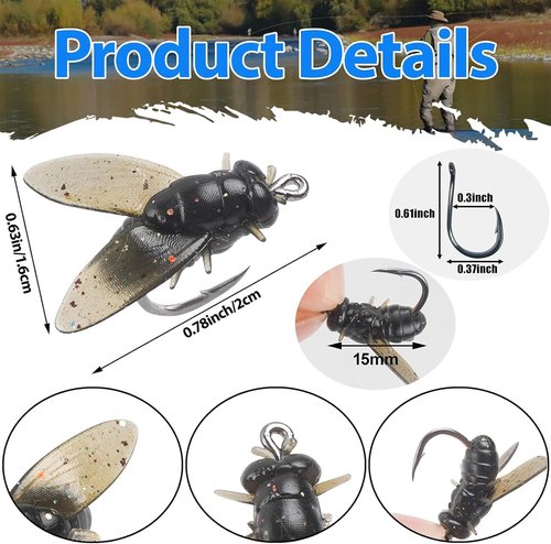 Bionic Fly Fishing Bait,18pcs/36pcs Trout Jig Swimbait Flying Hooks Soft Bait Fishing Lure Assortment Kit Attractant Fish Gear Artificial Panfish Lure Set 18PCS