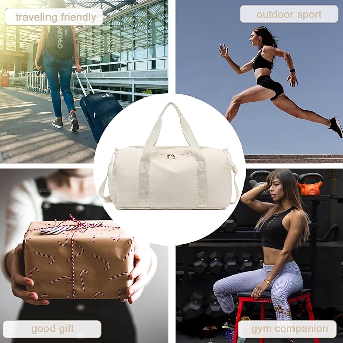 Weekender Duffel Sport Gym Bag Women Girls Travel duffle Bags with Shoe Compartment Wet Pocket