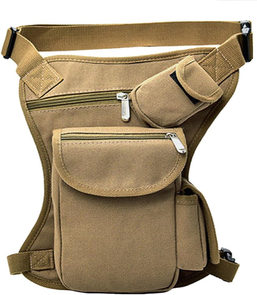 Small Multi-Purpose Drop Waist Leg Bag Canvas Utility Tactical Hip Molle Pack Sport Camping Hiking Motorcycle Racing Thigh Pouch Army Green
