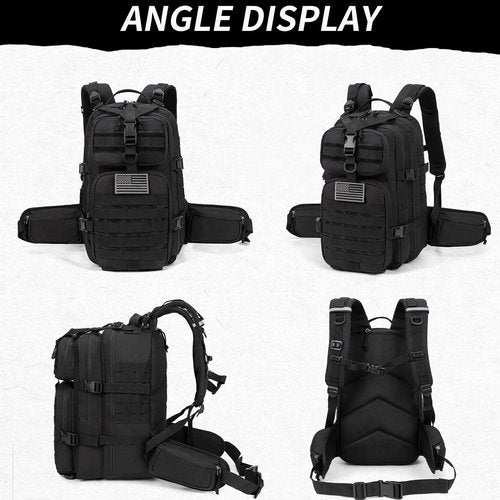 CAREYSTEN Tactical backpack, assault bag, hydration backpack, men's military enthusiast camping backpack, 3-day bag(Black)