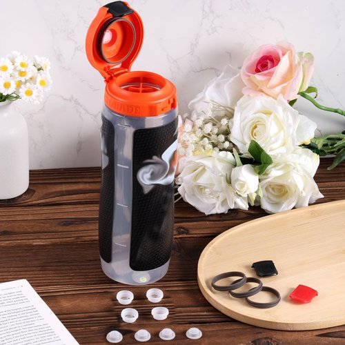 10pcs Bottle Lid Replacement Compatible with Gatorade Water Bottle, Dispensing Valves Replacement Gasket Silicone Valve and Plastic Insert & Bottle Seal & Clip for Gatorade GX 30oz Part Accessories