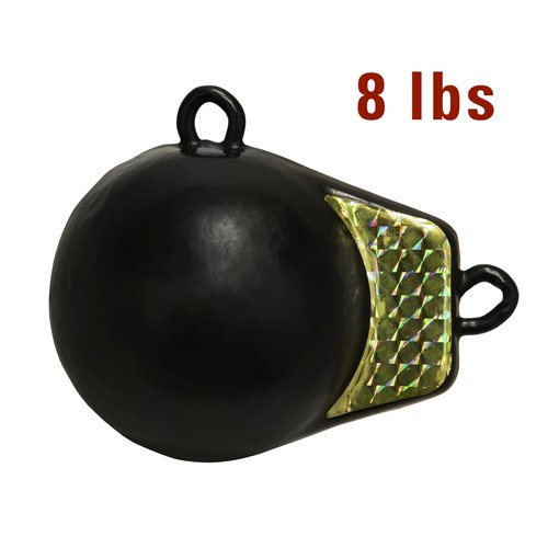 Extreme Max 3006.6952 Coated Ball-with-Fin Downrigger Weight - 8 lbs. with Gold Flash