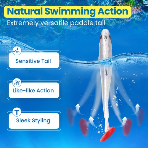 Mimorou 18 Packs Soft Fishing Lures for Bass Fishing Pre-Rigged Jig Head Paddle Tail Swimbaits Bass Lures for Crappie Trout Walleye Saltwaterr Freshwater