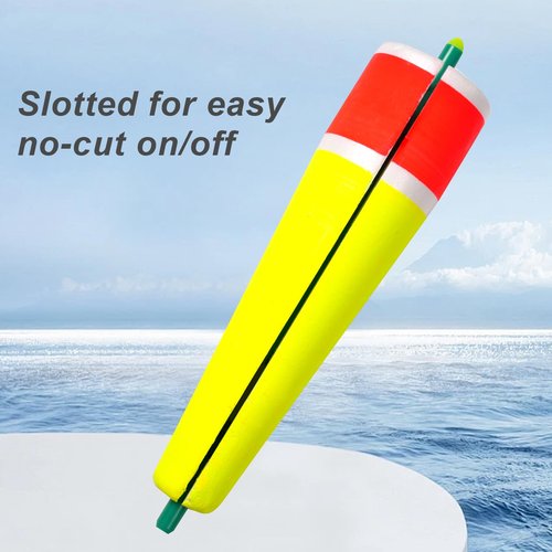 wondersee Fishing Floats Weighted Slotted Peg Popping Floats Slip Bobbers, Pack of 4 (White, 2in)