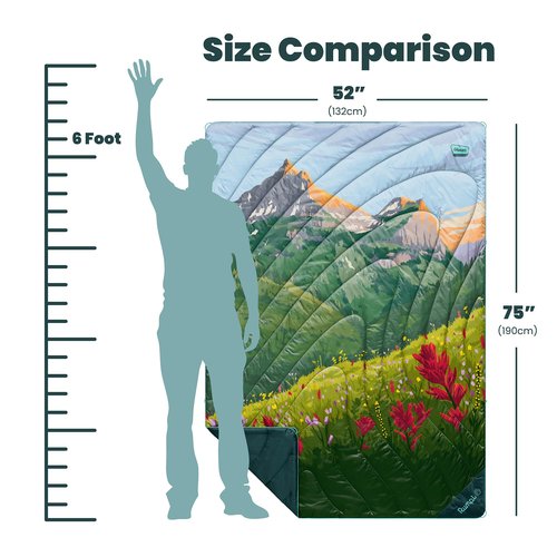 Rumpl Original Puffy Glacier National Park Blanket for Camping and Outdoors, V2, Glacier