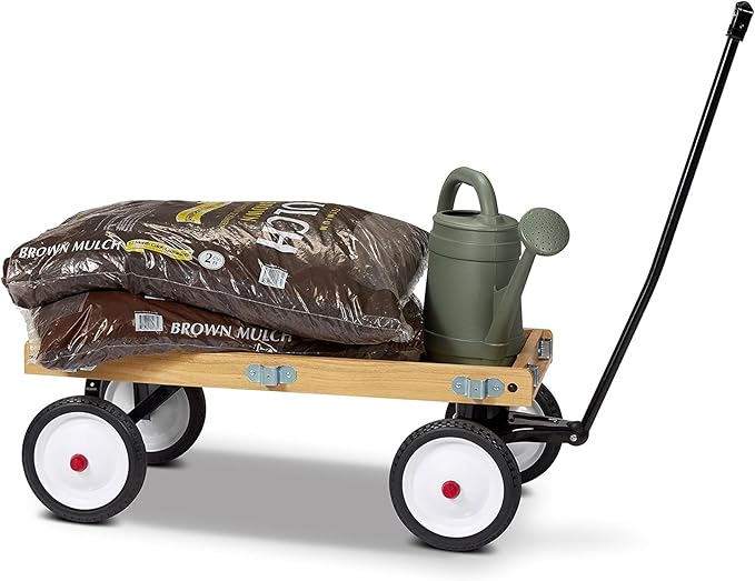 Radio Flyer Town and Country Wooden Kids Wagon with Removable Side Panels, Red