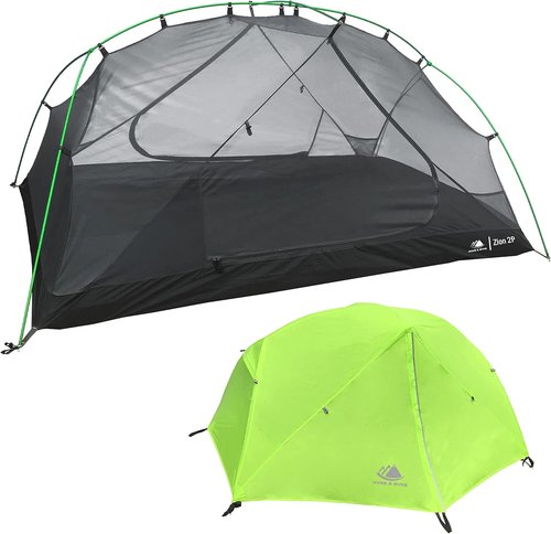 Hyke & Byke Zion Hiking & Backpacking Tent - 3 Season Ultralight, Waterproof Tent for Camping w/Rain Fly and Footprint - 1 Person - Orange