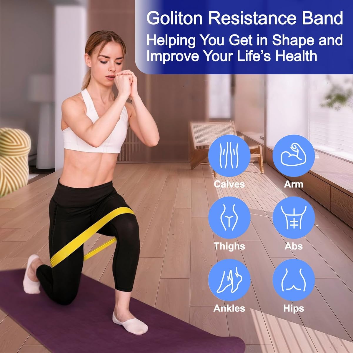 Resistance Loop Exercise Bands for Home Fitness & Strength Training - Elastic Workout Bands for All Ages