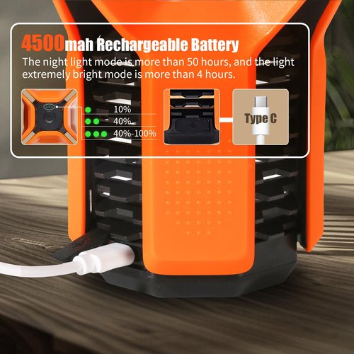Gatherway Rechargeable LED Camping Lantern - Free-Grip Design,4 Modes,IP65 Waterproof,3000K Warm Glow, Lightweight Portable Outdoor Light,Emergency Tent Light for Hiking,Backpacking & Home Use