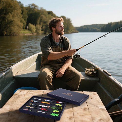 HALF CRESCEN Fishing Lures Kit for Diving Bass/Trout/Pike with Lifelike Action, Fishing Gear Set for 2025 Xmas (Gift Box 1)
