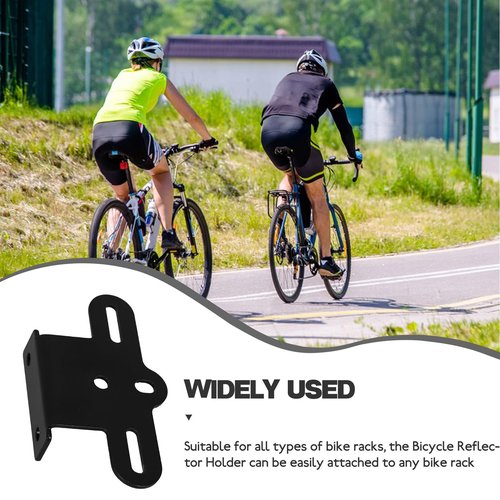 CLISPEED Bicycle Reflector Rack Road Bike Reflector Bracket Rear Rack Reflector Mount Rack, 10.00X5.70X2.20CM, Black, 1413X56WGLP8Z
