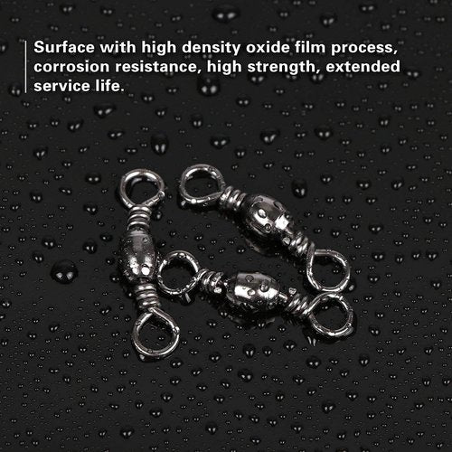 Goture Barrel Swivel Fishing Swivels,Rolling Ball Barrel Swivels 100/200pcs Fishing Stainless Steel Swivels,Embossed Barrel Swivels Fishing for Freshwater Saltwater