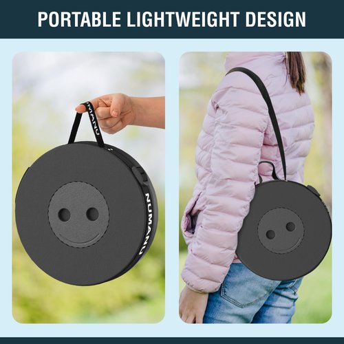 NUMANU 2-Pack 2025 Upgraded Collapsible Stool & Dual Carry Bag + Clips, Max 620lb Portable Folding Stool, Height Adjustable Retractable Telescopic Seat, Travel Chair, Foldable Camping Stool/Footrest