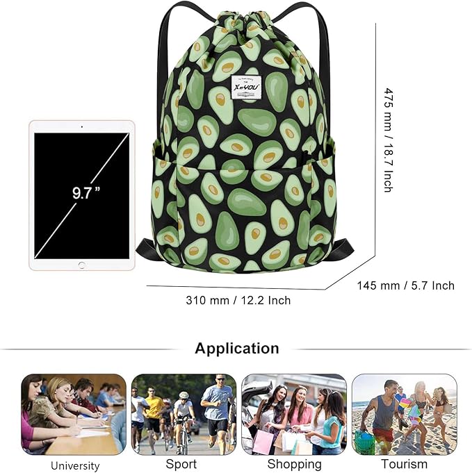 XEYOU Drawstring Sports Backpack Lightweight Gym Yoga Sackpack Shoulder Rucksack Casual Outdoor Daypack for Women and Men