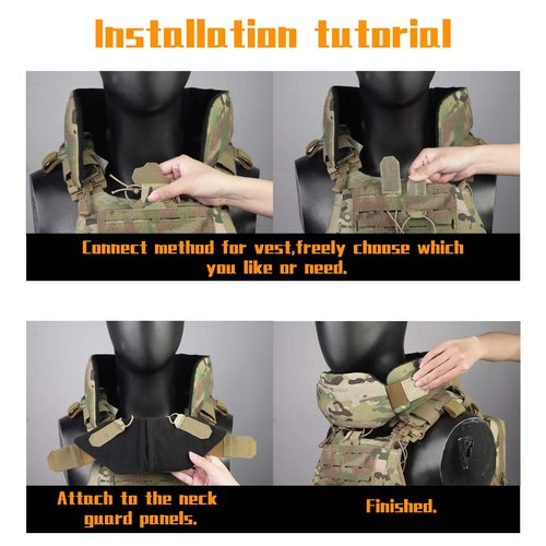 Tactical Neck Guard Collar Protector for Tactical Vest Hunting Gear Accessory Universal Neck Collar for Jpc AVS Fcsk Cpc (RG)